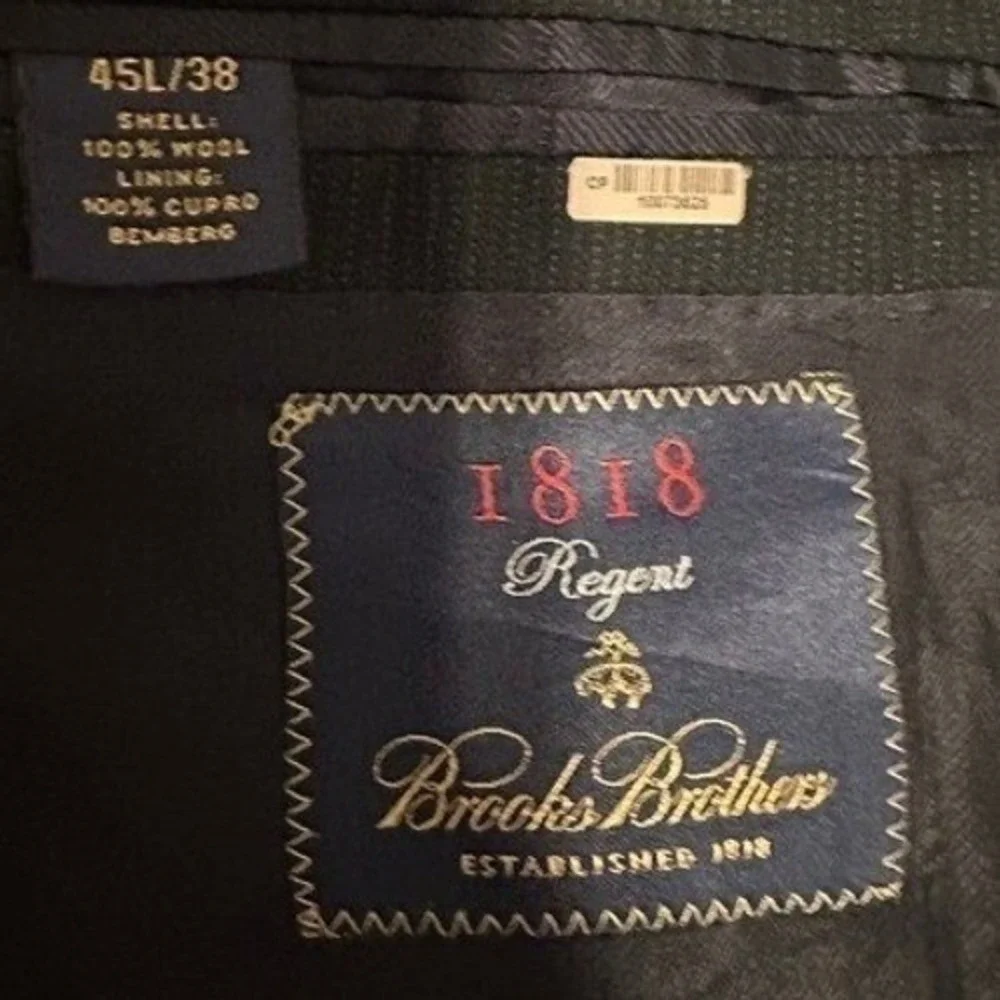 Brooks Brothers 1818 Regent Blazer 45L Navy Blue Pinstripe Wool Made‎ in Italy